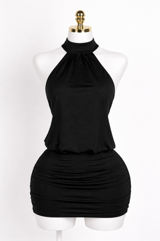 Elegant Halter Backout Dress