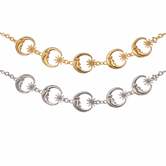 Midnight Moon & Star Charm Chain