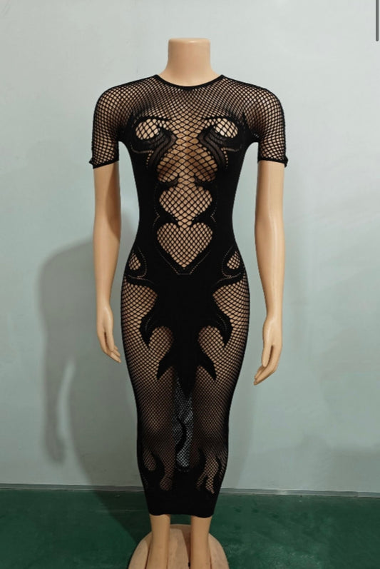 Snatched mesh dress